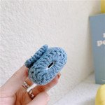 Wholesale Cute Design Cartoon Handcraft Wool Fabric Cover Skin for Airpod (1 / 2) Charging Case (Bunny Navy Blue)
